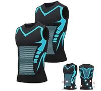 Ironfit Shirt, V Boost Men Shirt, IronFit v2, Crewneck Tummy Control Undershirts, Confidence and Strength for You (XXL,2pcs,Black)