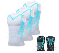 Ironfit Shirt, V Boost Men Shirt, IronFit v2, Crewneck Tummy Control Undershirts, Confidence and Strength for You (XL,3pcs,White)