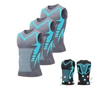 Ironfit Shirt, V Boost Men Shirt, IronFit v2, Crewneck Tummy Control Undershirts, Confidence and Strength for You (L,3pcs,Grey)