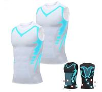 Ironfit Shirt, V Boost Men Shirt, IronFit v2, Crewneck Tummy Control Undershirts, Confidence and Strength for You (3XL,2pcs,White)