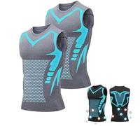 Ironfit Shirt, V Boost Men Shirt, IronFit v2, Crewneck Tummy Control Undershirts, Confidence and Strength for You (M,2pcs,Grey)