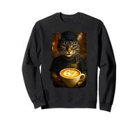 Ironic 67 Barista Cat Coffee Brainrot Meme Sweatshirt