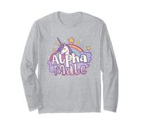 Ironic Alpha Male Tee: Real Men Rainbow Unicorn Sparkles Long Sleeve T-Shirt