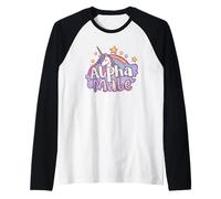 Ironic Alpha Male Tee: Real Men Rainbow Unicorn Sparkles Raglan Baseball Tee