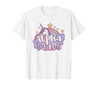 Ironic Alpha Male Tee: Real Men Rainbow Unicorn Sparkles T-Shirt