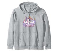 Ironic Alpha Male Tee: Real Men Rainbow Unicorn Sparkles Zip Hoodie