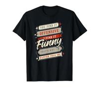 Ironic Happy Feeling Sarcastic Sayings for Sassy Women Value Graphic T-Shirt, Men, Black, S