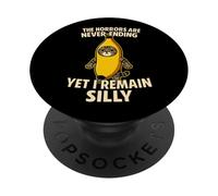 Ironic Horrors Are Never Ending Yet I Remain Silly Cat Meme PopSockets Adhesive PopGrip