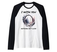 Ironic I Wish You Nothing But Bad Luck Broken Mirror Raglan Baseball Tee