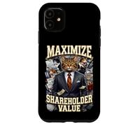 Ironic Maximize Shareholder Value Business Cats Finance Meme Case for iPhone 11