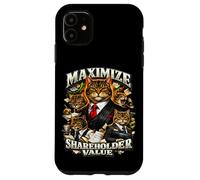 Ironic Maximize Shareholder Value Business Cats Finance Meme Case for iPhone 11