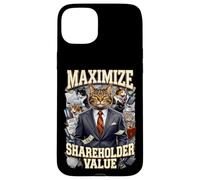 Ironic Maximize Shareholder Value Business Cats Finance Meme Case for iPhone 15 Plus