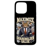 Ironic Maximize Shareholder Value Business Cats Finance Meme Case for iPhone 15 Pro Max