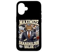 Ironic Maximize Shareholder Value Business Cats Finance Meme Case for iPhone 16