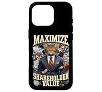 Ironic Maximize Shareholder Value Business Cats Finance Meme Case for iPhone 16 Pro
