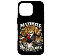 Ironic Maximize Shareholder Value Business Cats Finance Meme Case for iPhone 16 Pro