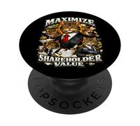 Ironic Maximize Shareholder Value Business Cats Finance Meme PopSockets Adhesive PopGrip