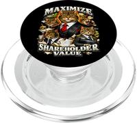 Ironic Maximize Shareholder Value Business Cats Finance Meme PopSockets PopGrip for MagSafe