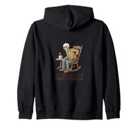 Ironic Skeleton My Back Goes Out More Than I Do Zip Hoodie