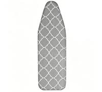 Ironing Board Cover and pad, 125 x 38, Thick Padding, Resist Scorching and Staining, Drawstring Tightening & Lock, Heavy Duty Padded Iron Board Covers with Thick Felt, Grey grid