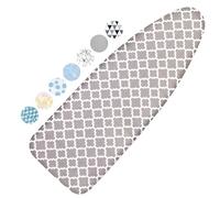 Ironing Board Cover and Pad, 18x49 Extra Wide Thick Iron Padding, Scorch & Stain Resistant Ironing board cover, Heavy Duty Iron Board Padded with Adjustable Fasteners Durable Elastic Edge, Quatrefoil
