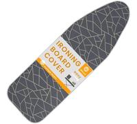 Ironing Board Cover and Pad Standard Size 15x54 inch Extra Heavy Duty Thick Padding, Heat Reflective, Non Stick Scorch and Stain Resistant (Geometric Grey, 15" x 54")