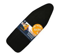 Ironing Board Cover and Pad Standard Size 18x49 inch,Large Extra Wide, Adjustable Elastic Edge Fit, Extra Thick, Heat Reflective, Non Stick Scorch and Stain Resistant (18" X 49", Black)