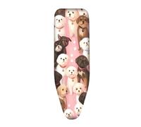 Ironing Board Covers 110 x 35cm Padded Black Pink Bungee Elasticated, Resists Scorching and Easy Fit Mini & Portable Ironing Boards Cover