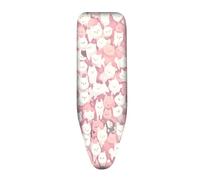 Ironing Board Covers 110 x 35cm Padded Pink Animals Bungee Elasticated, Resists Scorching and Easy Fit Mini & Portable Ironing Boards Cover