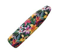 Ironing Board Covers 110 x 35cm Tropical Leaf Flower Iron Board Covers and Pad Thick Resist Scorching and Staining Thick Easy Fit Iron Cover Adjustable Elastic Rope Ironing Boards Cover 110x35cm