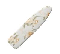Ironing Board Covers 122 X 38 Light Yellow Beige Flower Ironing Board -Cover Thick Padded Elasticated Edge Durable Polyester Non Slip Surface Universal Fit Laundry Room Use