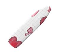 Ironing Board Covers 122 X 38 Red White Patterns Ironing Board -Cover Thick Padded Elasticated Edge Durable Polyester Non Slip Surface Universal Fit Laundry Room Use