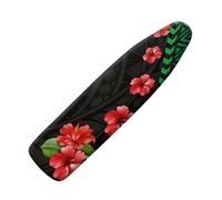 Ironing Board Covers 123 X 44 Black And Red Flowers Easy to Clean Adjustable Elastic Edges for Secure Fit,Protecting Ironing Board Size Up to 132 x 45 cm