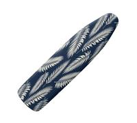 Ironing Board Covers 125 x 40 cm Deep Blue And White Leaves Bungee Elasticated with Padding, Resists Scorching and Easy Fit Mini & Portable Ironing Boards Cover