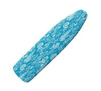 Ironing Board Covers 125 x 40 cm White Blue Animals Bungee Elasticated with Padding, Resists Scorching and Easy Fit Mini & Portable Ironing Boards Cover