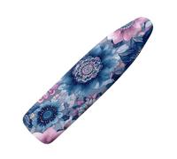 Ironing Board Covers 135 x 45 Flower Blue Bungee Elasticated with Padding, Resists Scorching and Easy Fit Mini & Portable Ironing Boards Cover