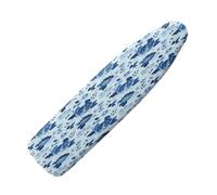 Ironing Board Covers 135 x 45 Flowers Blue White Bungee Elasticated with Padding, Resists Scorching and Easy Fit Mini & Portable Ironing Boards Cover