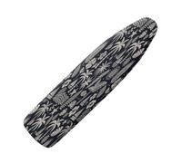 Ironing Board Covers 135 x 45 Matte Black White Plants Bungee Elasticated with Padding, Resists Scorching and Easy Fit Mini & Portable Ironing Boards Cover