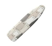 Ironing Board Covers 135 x 45 White Gray Cat Bungee Elasticated with Padding, Resists Scorching and Easy Fit Mini & Portable Ironing Boards Cover