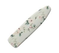 Ironing Board Covers 135 x 45 White Green Plants Bungee Elasticated with Padding, Resists Scorching and Easy Fit Mini & Portable Ironing Boards Cover