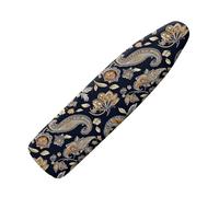 Ironing Board Covers 135 x 45 White Orange Retro Bungee Elasticated with Padding, Resists Scorching and Easy Fit Mini & Portable Ironing Boards Cover
