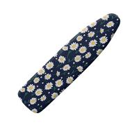Ironing Board Covers 135 x 45 White Plants Bungee Elasticated with Padding, Resists Scorching and Easy Fit Mini & Portable Ironing Boards Cover