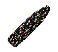 Ironing Board Covers 135 x 45 Yellow White Stars Bungee Elasticated with Padding, Resists Scorching and Easy Fit Mini & Portable Ironing Boards Cover