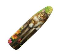 Ironing Board Covers Brown Cat Butterfly Small Iron Board Covers Breathable Polyester Resists Scorching and Staining Adjustable Easy Fit Replace the Cloth Cover M