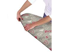Ironing Board Covers | Easy To Fit Elasticated Ironing board Cover | Fits Ironing boards 120 X 40cm | Heat Reflective Properties To Help Make Ironing Easier (Hot & Streamy Hearts - 120 X 40cm Cover)