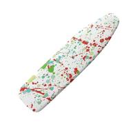 Ironing Board Covers Green Red Ink Small Iron Board Cover Heat Reflective Polyester Heat Resistant Scorch Non-Slip Machine Washable Universal Adjustable (S)