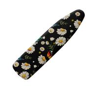 Ironing Board Covers Green Yellow Flowers Small Iron Board Covers Breathable Polyester Resists Scorching and Staining Adjustable Easy Fit Replace the Cloth Cover L