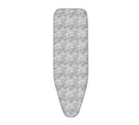 Ironing Board Covers Large Silver Gray Waves Protecting Iron Board Cover Easy Ironing Non-Slip Cord Fastener Cotton Scorch Resistant Padding Soft Heat Resistant (2XL)