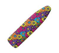 Ironing Board Covers Orange Blue Floral Small Iron Board Cover Heat Reflective Polyester Heat Resistant Scorch Non-Slip Machine Washable Universal Adjustable (S)