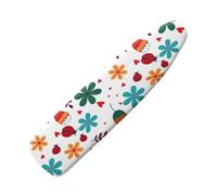 Ironing Board Covers Orange Green Flowers Small Iron Board Covers Breathable Polyester Resists Scorching and Staining Adjustable Easy Fit Replace the Cloth Cover L